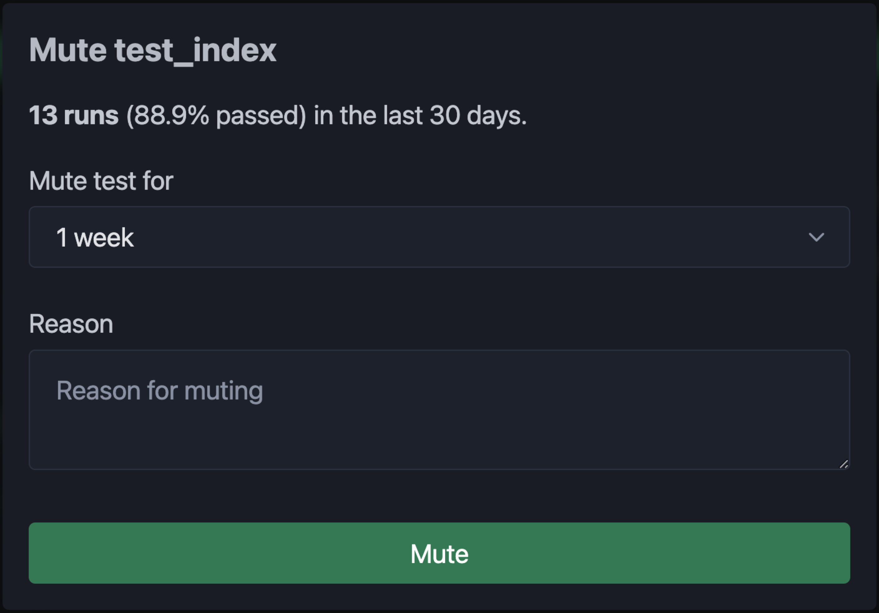 Mute duration options showing
